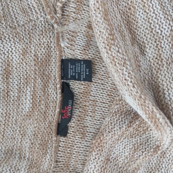 Women's small tan vowel neck sweater dress - Picture 2 of 6